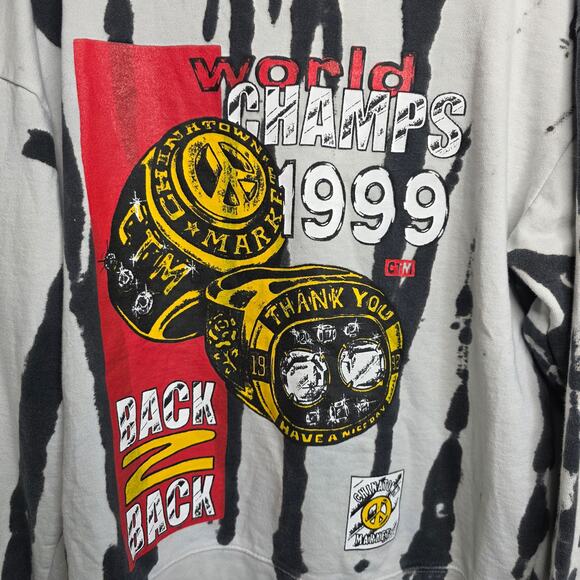 China Town Market x Urban Outfitters Zebra Bleached World Champion Sweater,  XL - Picture 3 of 10